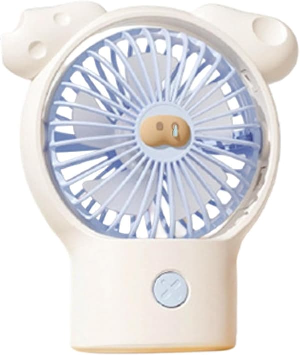 Bærbar genopladelig ventilator, 3 blæserhastigheder, støjsvag drift