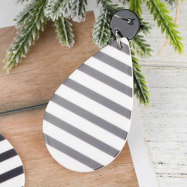 Øretilbehør Striper Øredobber til dekorasjon 3 par Black White 6X3cm