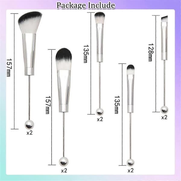 10 Stk. Perlebar Makeupbørster DIY Makeup Kosmetiske Børster Perlebørster Kit til DIY Perleøjne