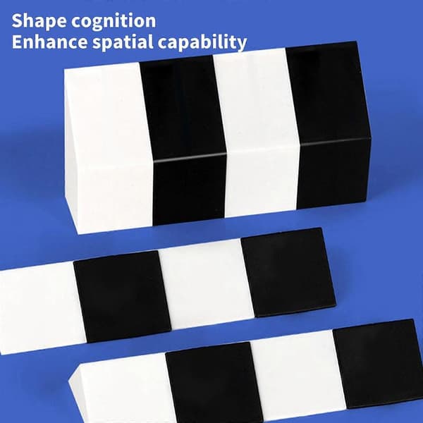 Black and White Wooden Puzzle Block Set Toy for Kids Adults Creative Brain Game Puzzle Spatial Reasoning and Training Toy Multicolor