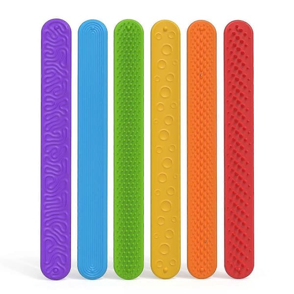 Fidget Legetøj Slap Armbånd Tekstureret Silikone Sensorisk Legetøj til Børn Autisme Beroligende Sensorisk Legetøj til Særlige Behov Fidgets 6pcs