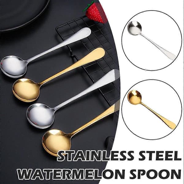Rund skje i rustfritt stål, suppeskje, dessertskje silver one size