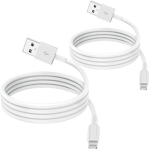 [2-pakning] 1 m MFi-sertifisert ladekabel, 1 meter Lightning til USB-kabel for iPhone 12/11/11Pro/11Max/ X/XS/XR/XS Max/8/7/6/ iPad 5S/Se