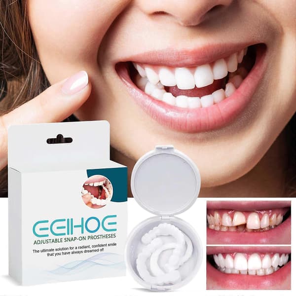 EELHOE Justerbare spennetannproteser, modifiserte tenner interdentalsett ortodontisk tannprotesesett 2PCS