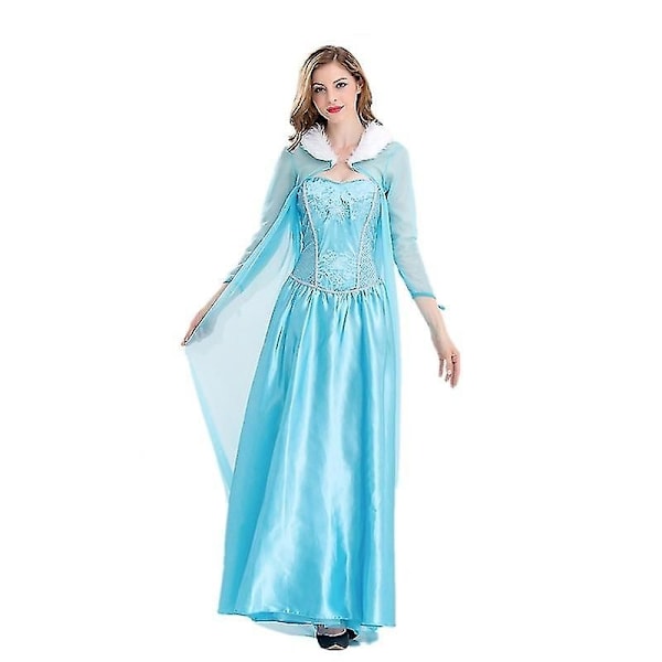 Frozen Voksen Kvinder Prinsesse Elsa Kostume Julekostume Fancy Dress Outfit S