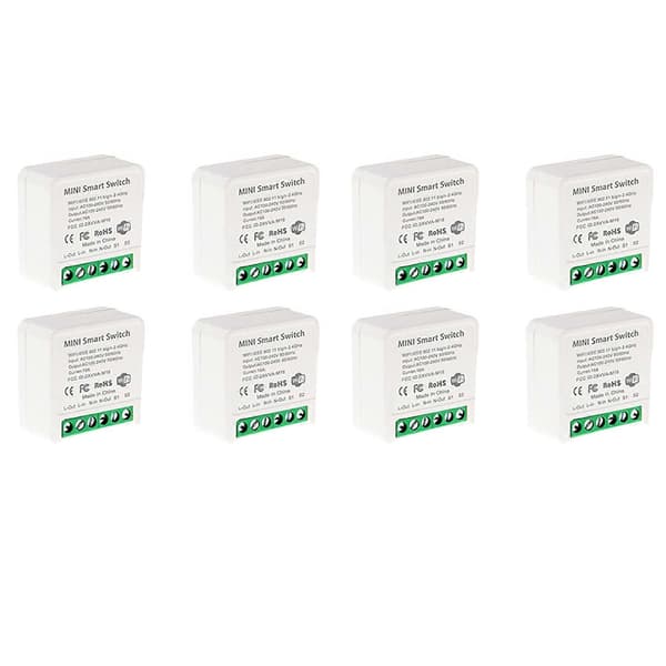 8X Mini Smart WiFi Relébryter, DIY Timer Lysbrytermodul Smart Life/Tuya-applikasjon, Trådløs Fjernkontroll