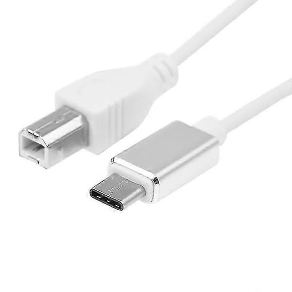 Micro-USB til USB Type B adapterkabel til MIDI-enheder, lydforbindelseskabel til keyboards og klaverer White Type b