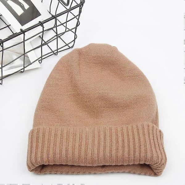 Kamel Stickad Mössa Varm Ullmössa Stickad Mössa Skull Cap Beanie Mössa Skull Mössa Vinter M