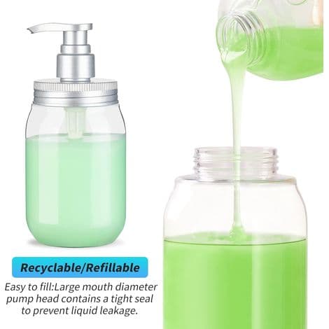 x 450 ml pumpflaskor, tvålpump/påfyllningsbara pumpflaskor, lotion- och tvålpumpar