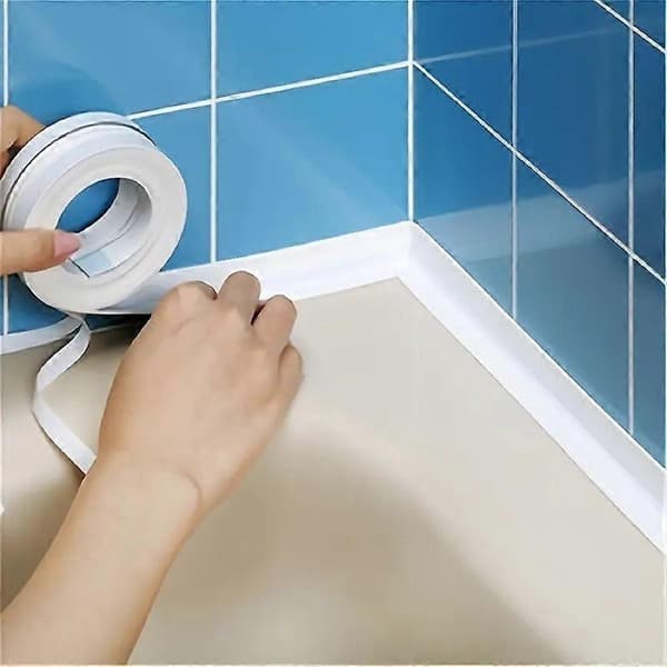 Vattentät tejp Självhäftande remsor Badrumsfog Vit Anti Mögel 3.8CM wide 1 meter