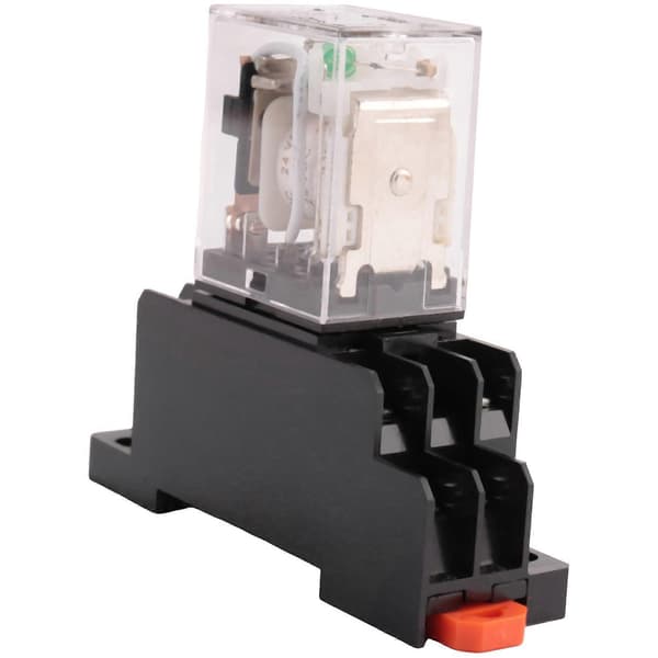 2X HH52P DC 24V Spole DPDT 8 Ben Elektromagnetisk Strømrelæ med DYF08A Base, Sort+ Klar Blå Black & clear blue