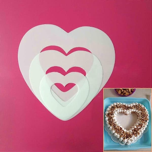 Heart-shaped Cake Mold Cake Decorating Tool PET Plastic Mold Home Bakery Baking Tool 8 inch love single