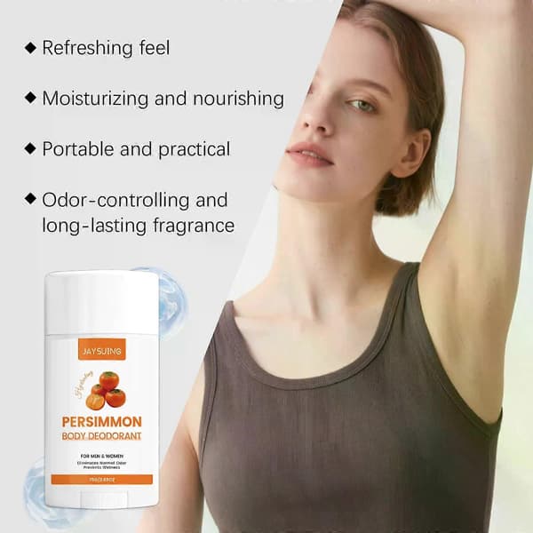 Persimmon Body Deodorant Stick, 75g Hydrating & Odor-Neutralizing Solid Perfume For All-Day Freshness 3PCS