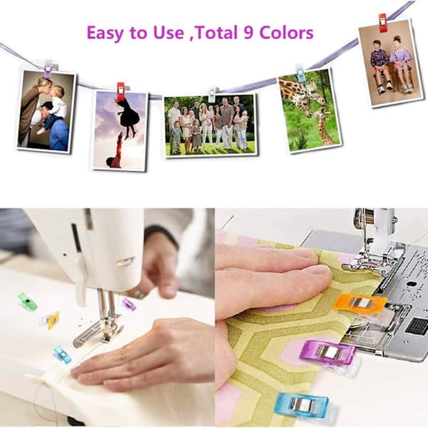 Sewing Clips for Fabric Quilt Clips Hemming Clips Fabric Clips Plastic Quilt Clips for Sewing, Stitching, Crafts, Hanging Items 50 Pcs