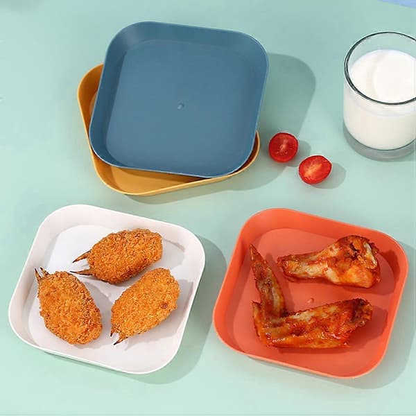 Assorterte farger oppbevaringstallerkener for servering av snacks, 12-pakning