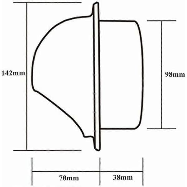 Rund ventilasjonsrist i rustfritt stål (100 mm)