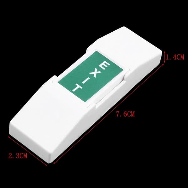 2 st. Elektrisk dörr nödutgång stängd momentan tryckknappsbrytare White & green