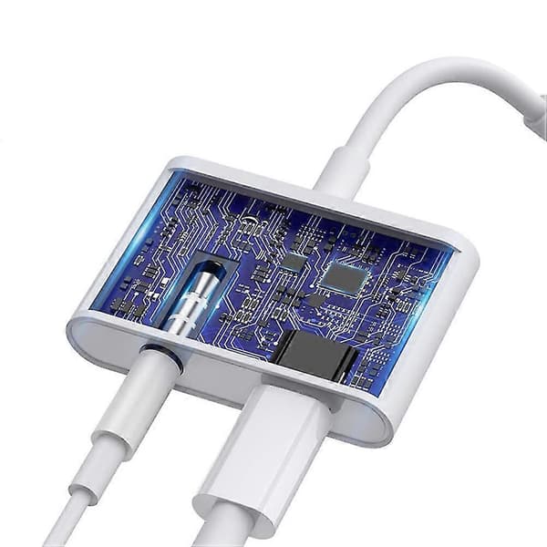 hovedtelefon (2 i 1) adapter til iPhone til 3,5 mm jack aux lydadapterkabel til iPhone A