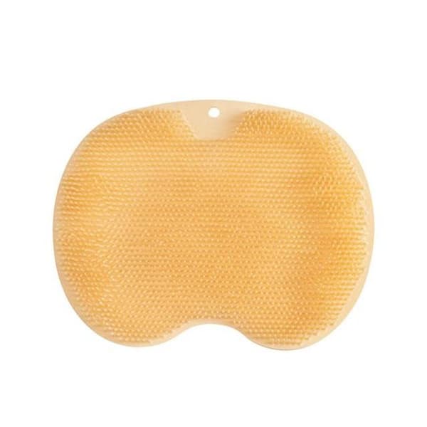 Non-slip Silicone Bathroom Mat with Suction Cups and Massage Brush Grey