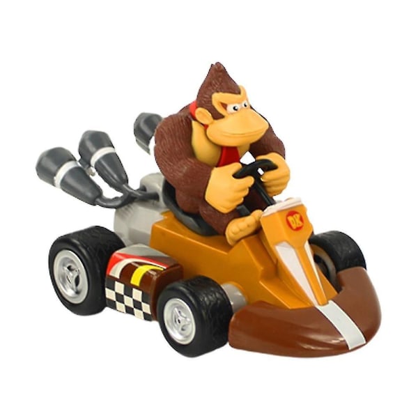 Super Mario Bros Kart Pull Back Biler Cake Topper Figurer Legetøj Racing Racer Legetøjsbil Børn Drenge Gaver