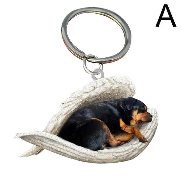 Sød sjov sovende engel hund vinge hund hængende ornament vedhæng German Shepherd One-size