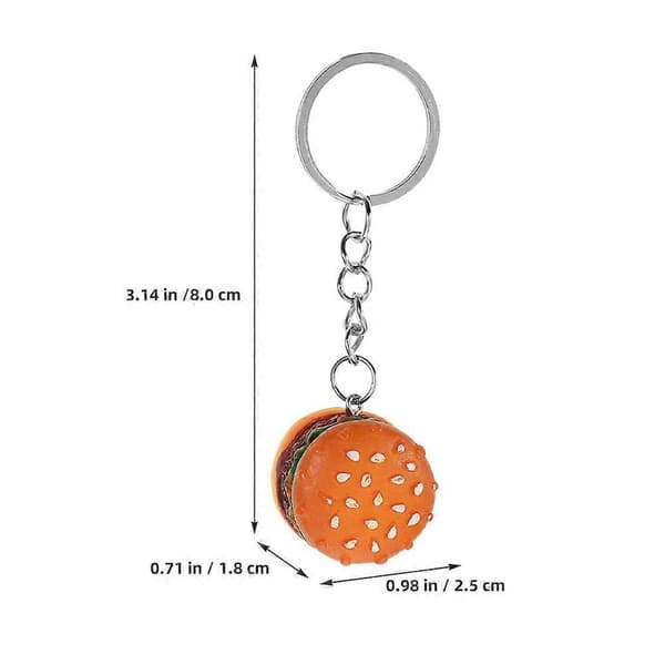 10 st Hamburger Nyckelring Burger Nyckelhängen Berlock Simulerad Mat Nyckelring