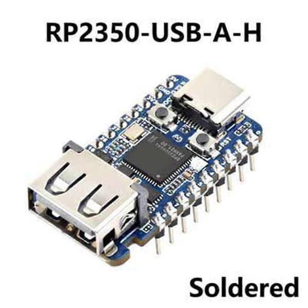Waveshare RP2350A USB Mini utviklingskort for Raspberry Pi RP2350A Dual-Core & Dual-Architecture mikrokontroller 150MHZ B Blue Welded