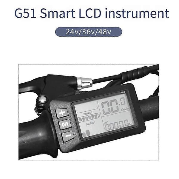 Elcykel Ebike Tilbehør Controller G51 LCD Display 5Pin El-løbehjul Accelerator Vandtæt Stik Noir