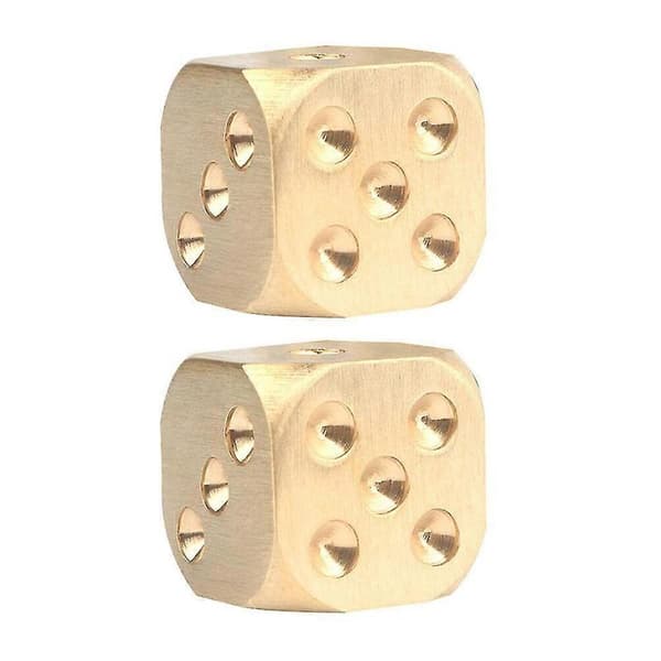 2 stk rollespillterninger antikk finish pokerspill terninger messingterninger Z Golden 1.3*1.3cm