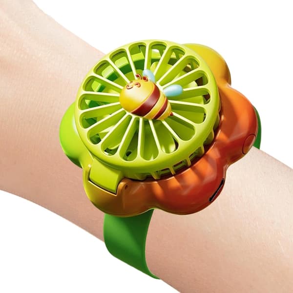 Bærbar genopladelig ventilator, blomsterformet smartwatch, kompakt og bærbar