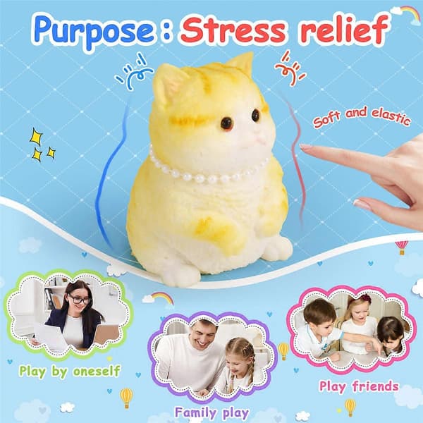 Medium Squishy Kat Legetøj Stresslindring Kat Squishy Legetøj Sjovt Kat Squishy Legetøj Blødt Kat Squishy Stre