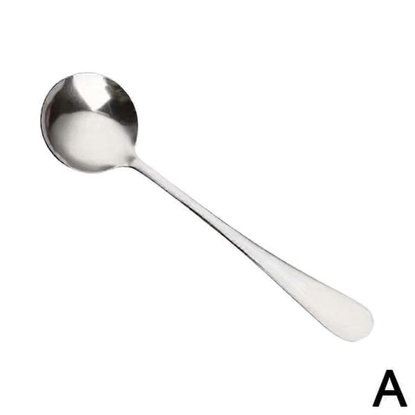 Rund skje i rustfritt stål, suppeskje, dessertskje silver one size