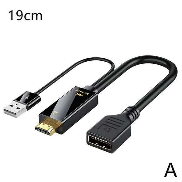 HDMI til DisplayPort-kabel 19cm/1,8m 19cm