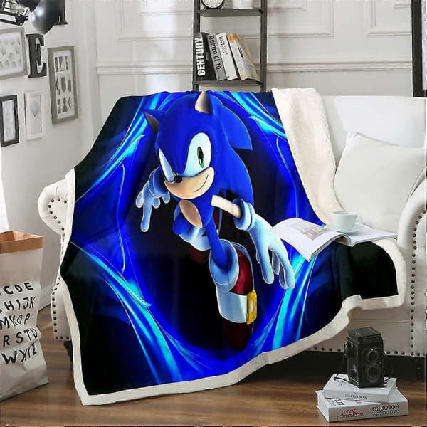 Sonic Tæpper 100% Mikrofiber, Fleecetæpper til Voksne Børn Bløde og Varme til Sofa og Seng 80x60in 200x150cm