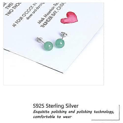 GLLBTPT Jade Øreringe Studs 925 Sterling Sølv Øreringe Studs til Følsomme Ører Grøn Jade Stud Øreringe til Kvinder og Mænd Tilbage til Skole August Fødsel triangle silver