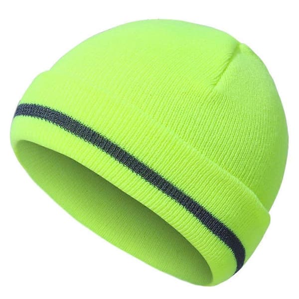 Fluorescerande stickad mössa för avslappnade utflykter 2 st reflekterande varma stickade mössor Green 20×18cm
