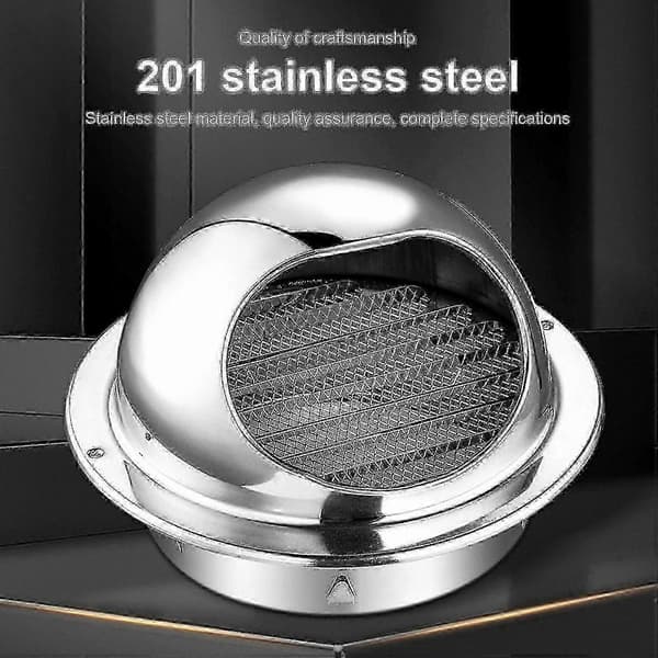 Rund väggventil i borstat rostfritt stål med bullnose-design för extern ventilation 100mm other