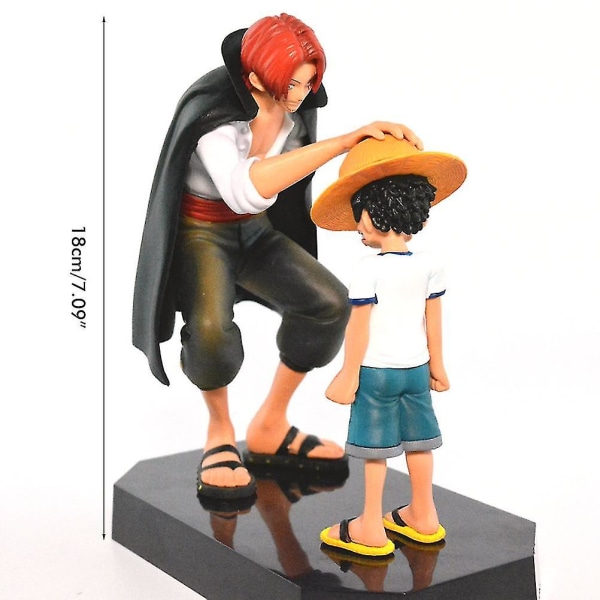 Anime One Piece Shanks Rörande Luffy Figurer Anime Action Figurer Modell, Cake Topper Födelsedagstårta dekoration Anime Ninja Tema Docka Figur