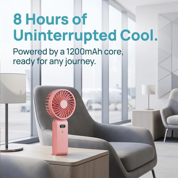 Bærbar ventilator, 2-i-1 miniventilator (bærbar og bordmodel) – Pink