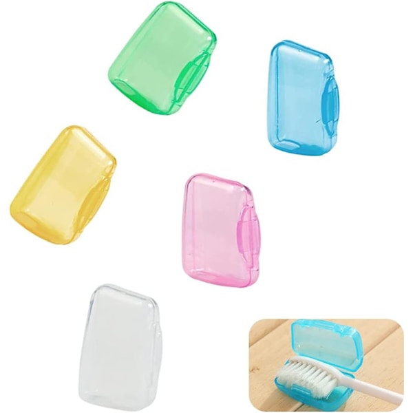 5 Pcs Portable Toothbrush Head Covers, Toothbrush Caps, Toothbrush Protector Case Sutiable for Home Travel Outdoor Camping Hiking Business Trip