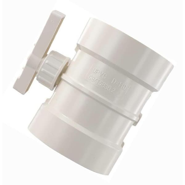 PVC Manuel Luftmængdereguleringsventil til Udsugningskanaler og Ventilationssystemer - Hvid Flowregulator, Diameter (110mm) White