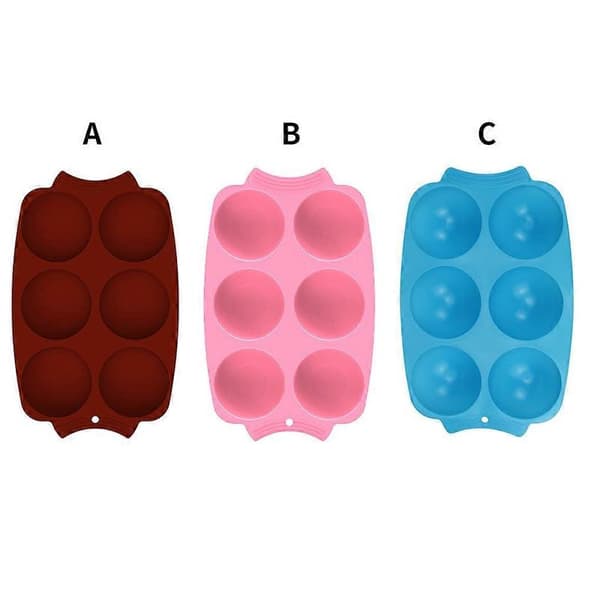 Cake Mold 6 Compartments Non-stick Ice Ball Mold Silicone Kitchen Baking Chocolate Maker Blue