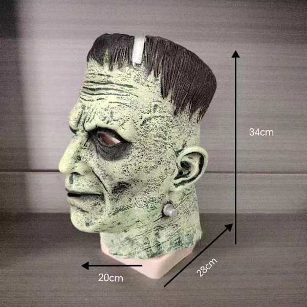 Halloween skrekk Frankenstein latexmaske COSPLAY kostyme rekvisitter Amazon bestselgende npc hjemsøkt hus hode