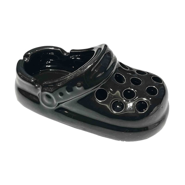 Hauskat Crocs-tuhkakuppikoristeet-Crocs-keraaminen tuhkakuppi Hauskat anti-Fly Ash -koristeet, 100 % uutta black