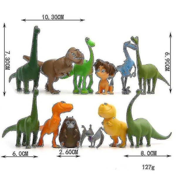 Set med 12 de goda dinosaurierna Hem figur minimodell leksak för barn Arlo Spot Budda