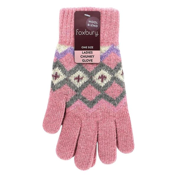 - Ullhandskar för dam | Mjuka Fairisle-handskar för vintern Pink One Size