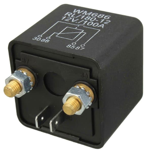 6X 12V 100Amp 4-benet kraftig ON/OFF-afbryder Split Charge Relæ til bil, båd, varevogn, sort Black