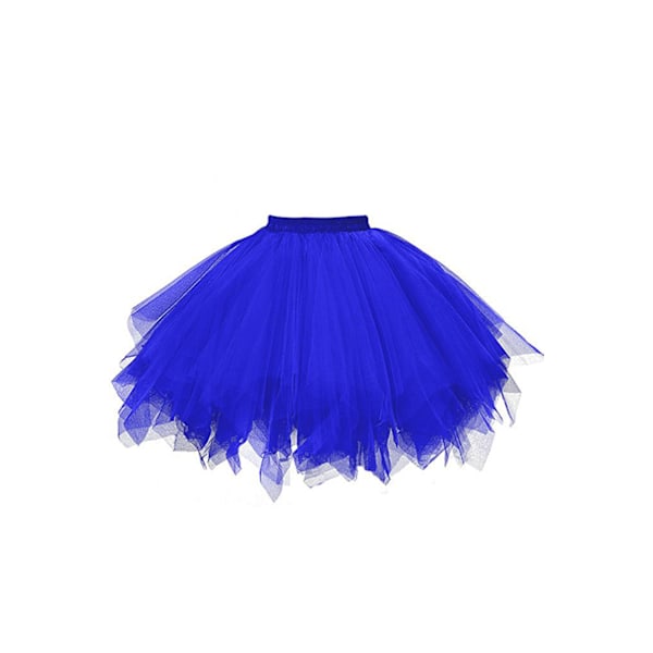 Kjol Dam Mesh Tulle Prinsessa Stretch Vuxen Kort Ballet Tutu Dans blue