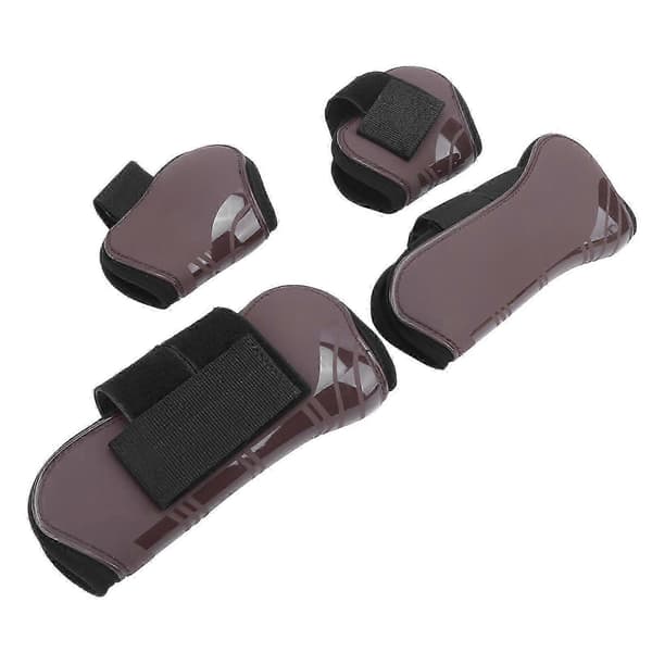 1Set Hästsenskydd PU Elastisk Förtjockad Justerbar Hästbensskydd med Nylonkrok