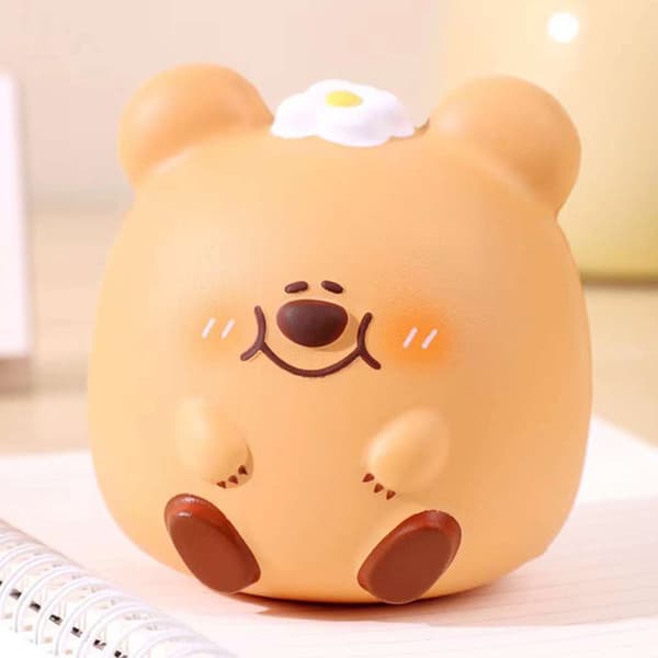 1 Pakke Brun Björnmjukis 3D Squishy Leker Stressavlastning Squeez